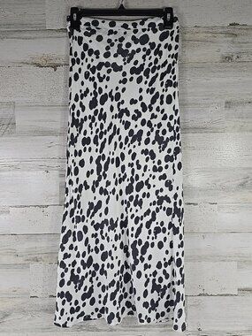 VICI Dalmatian Spot Print Rayon Skirt WOMEN'S SIZE Small Black White Lined *EUC*